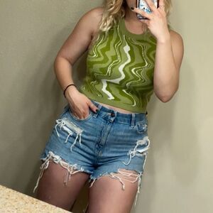 Pacsun green Groovy knit tank top